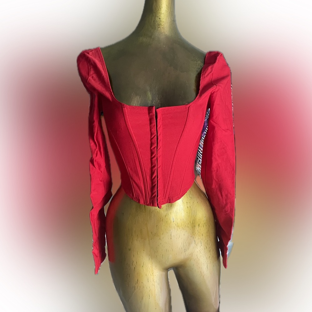 Long sleeve red corset S-M